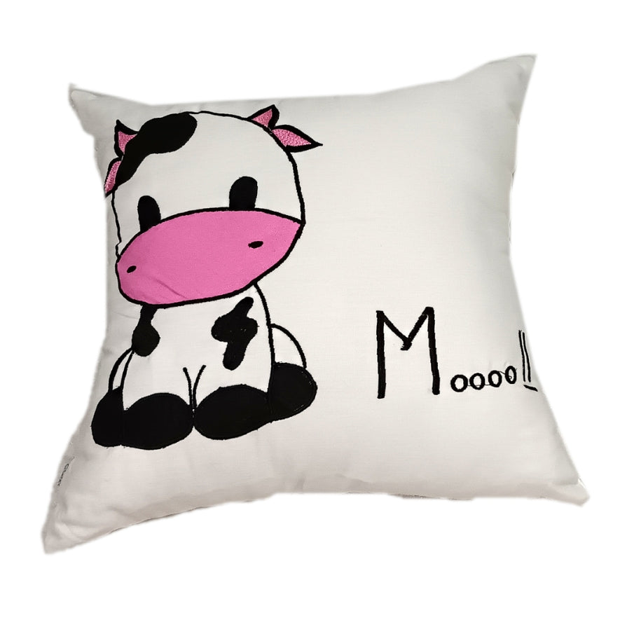 Baby Cowmoo Cushion for babies| Baby Pillow with 100% Cotton| Set of 1| Cushion for Cots & Cribs| By Cozy Cribs