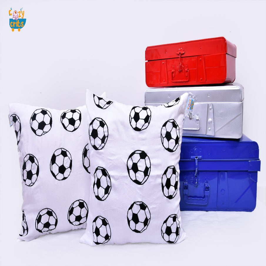 Football Cushion for babies| Baby Pillow with 100% Cotton| Set of 1| Cushion for Cots & Cribs| By Cozy Cribs