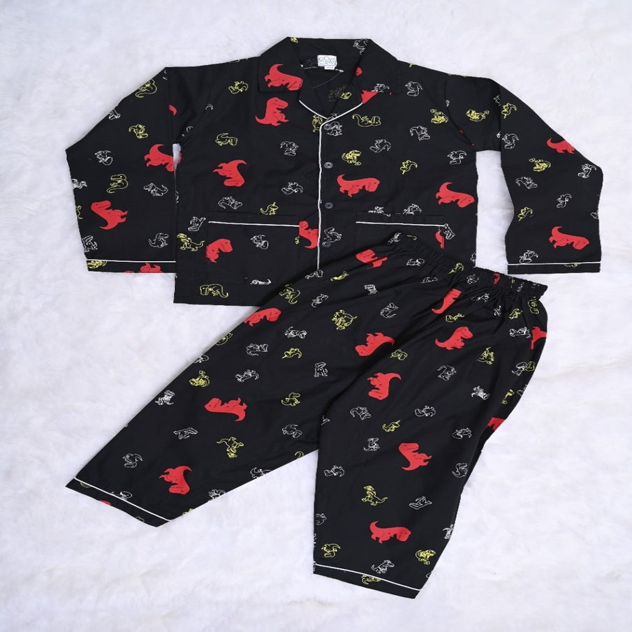 BlackDino Baby & Kids NightSuit for Boys & girls, Cotton Shirt & Pajama Set |100% Cotton Sleepsuits | Long Sleeve Cotton SleepSuit | For Kids,Baby Boys & Girls, Infants, New Borns | COZY CRIBS